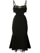 Marchesa Lace Cut Out Dress - Black