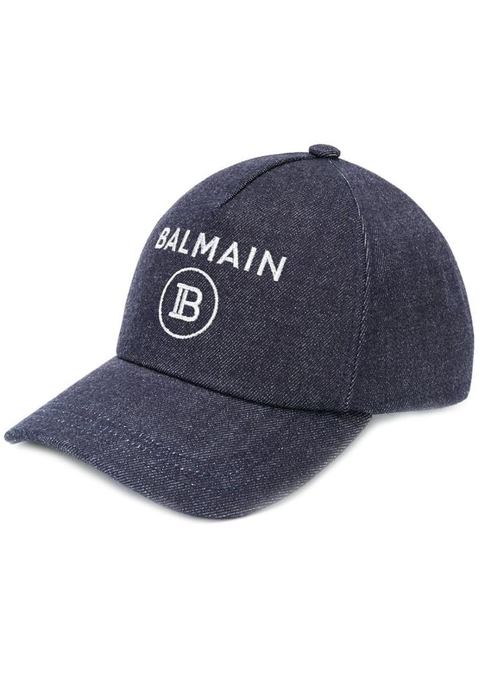 Balmain Denim Baseball Cap - Blue