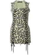 Sibling Leopard Print Mini Dress, Women's, Size: S, Yellow/orange, Cotton