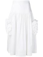 Molly Goddard A-line Midi Skirt With Ruffles - White