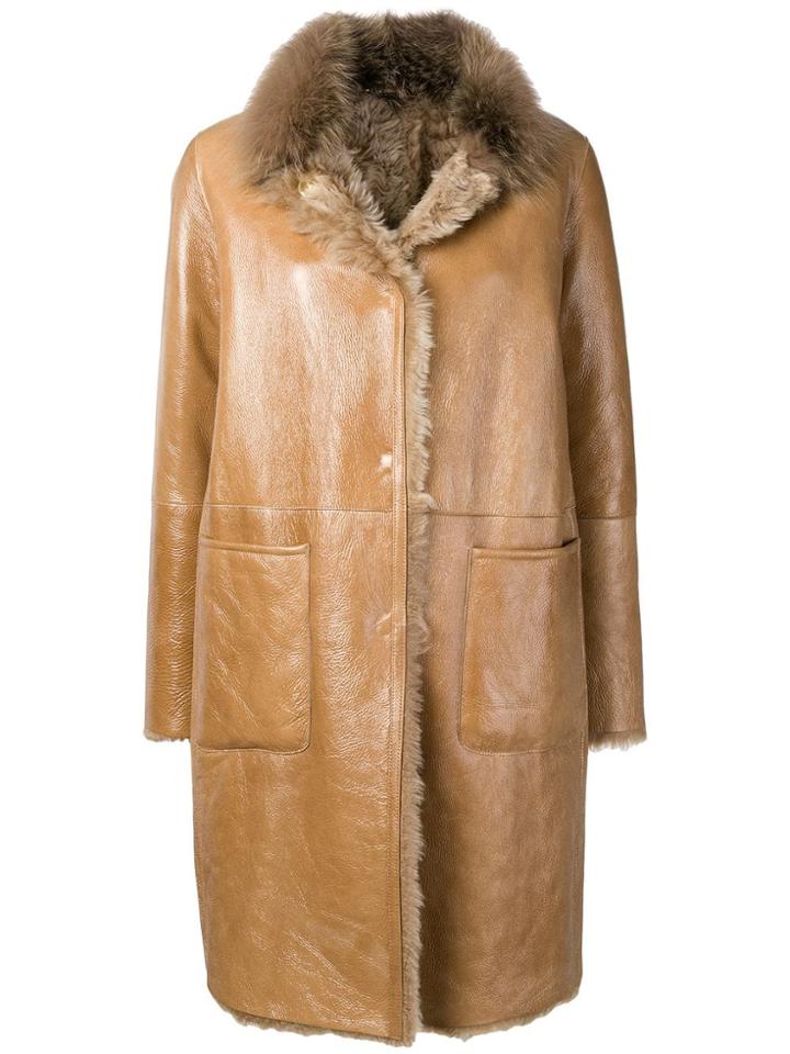 Manzoni 24 Shearling Lined Coat - Brown