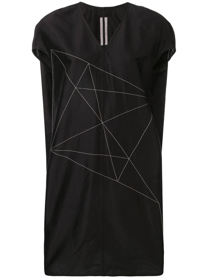 Rick Owens Embroidered Mini Dress - Black