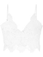 Ermanno Scervino - Lace Cropped Cami - Women - Polyester - 46, White, Polyester