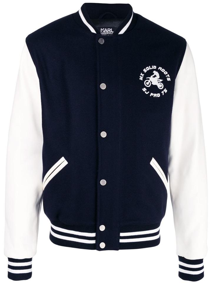 Karl Lagerfeld Sebastien Varsity Jacket - Blue