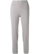 Alberto Biani - Straight Cropped Trousers - Women - Polyester/triacetate - 40, Nude/neutrals, Polyester/triacetate