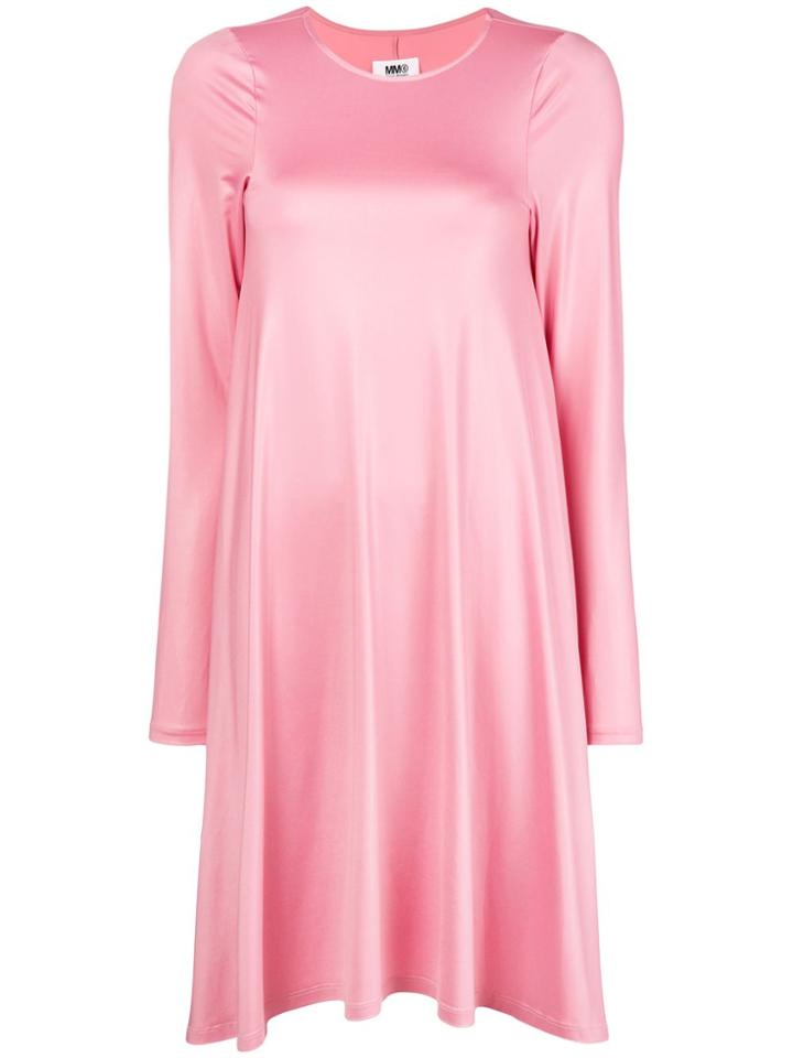 Mm6 Maison Margiela Pleated Shift Dress - Pink & Purple
