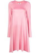 Mm6 Maison Margiela Pleated Shift Dress - Pink & Purple