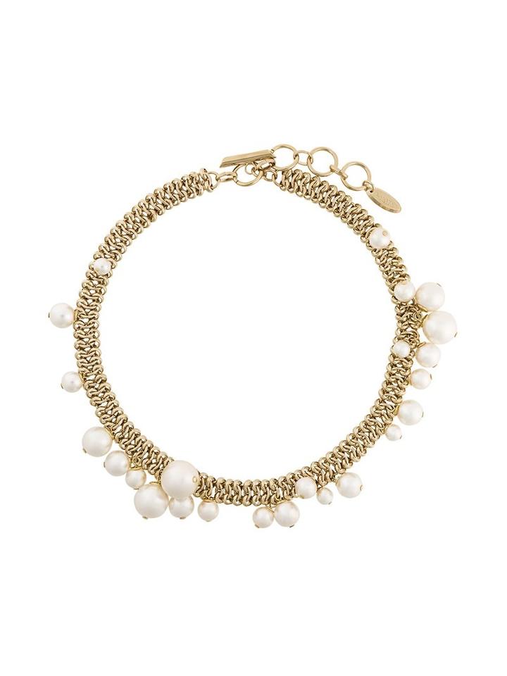 Lanvin Pearl Hoop Detail Necklace, Women's, Metallic