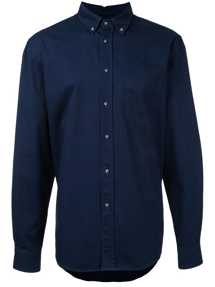 Bassike - Classic Fit Shirt - Men - Cotton - Xl, Blue, Cotton