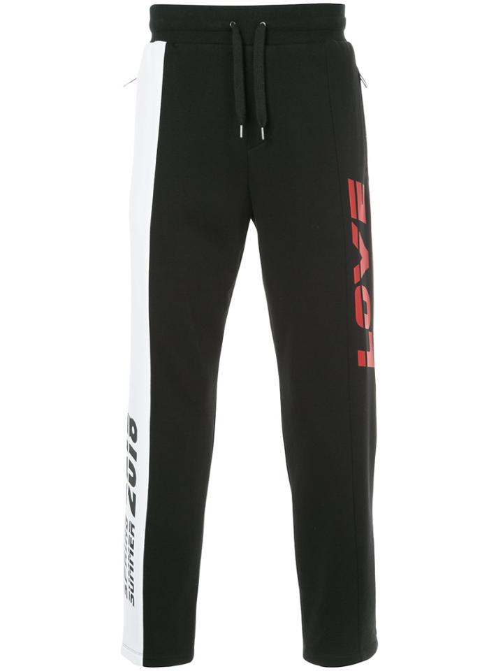 Ports V Slogan Print Track Trousers - Black