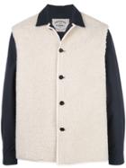 Portuguese Flannel Contrast Textured Jacket - White