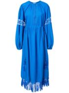 Ulla Johnson Cut Out And Tassel Detail Dress - Blue