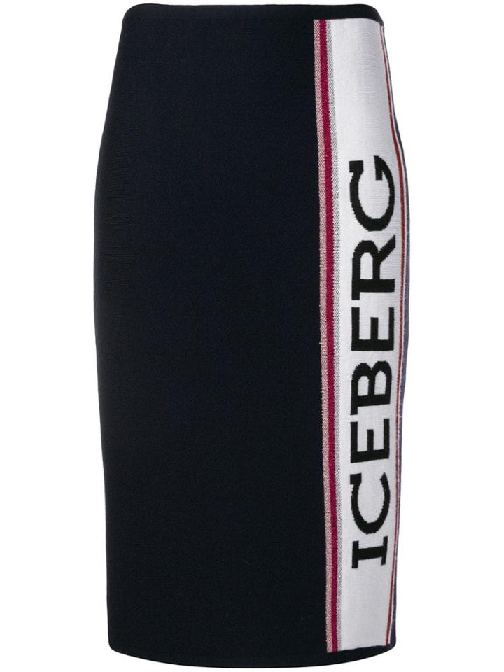 Iceberg Logo Knitted Skirt - Blue