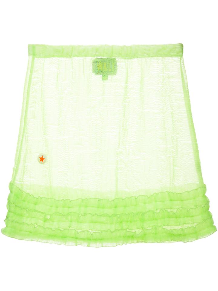 Walter Van Beirendonck Vintage Frill-trim Mini Skirt - Green