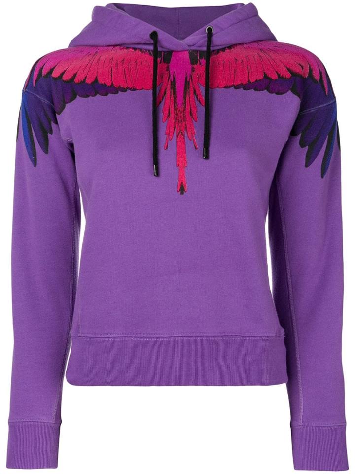Marcelo Burlon County Of Milan Wing Print Hoodie - Pink & Purple