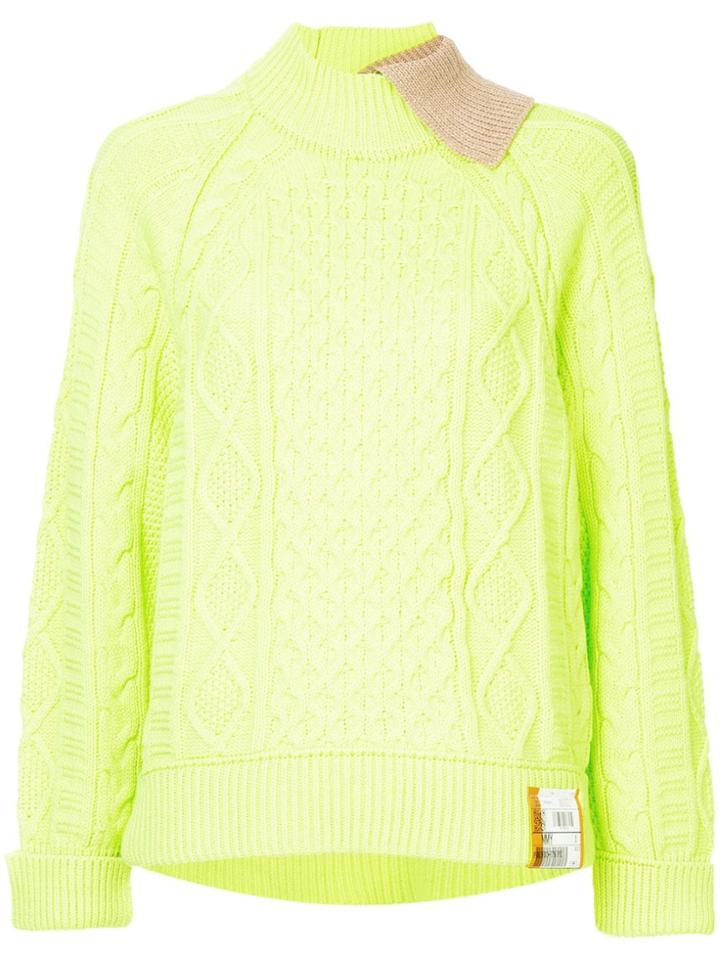 Maison Mihara Yasuhiro Aran Knit Sweater - Green