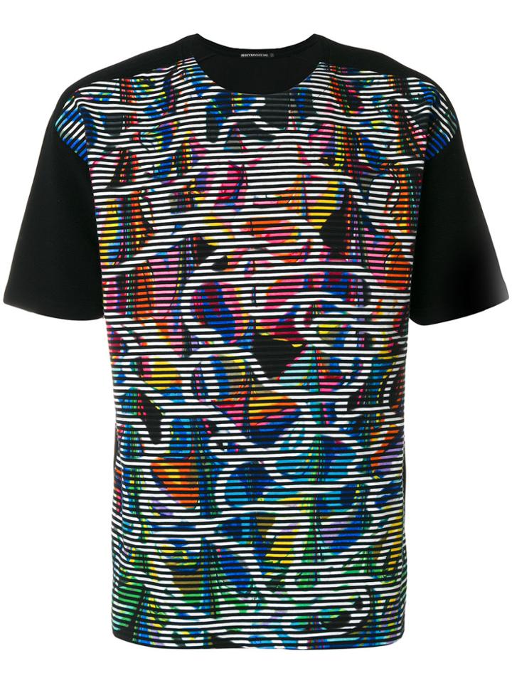 Issey Miyake Men Colourful Print T-shirt - Black