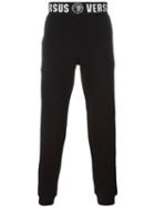 Versus Printed Waist Track Pants, Men's, Size: Large, Black, Cotton/polyester/nylon/spandex/elastane
