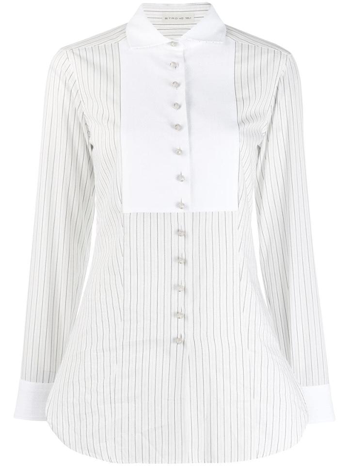 Etro Contrasting Bib Shirt - White