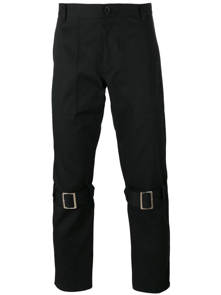 Comme Des Garçons Shirt - Buckled Straps Cropped Trousers - Men - Cotton - M, Black, Cotton