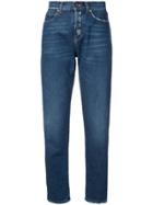 Saint Laurent Distressed Effect Tapered Jeans - Blue