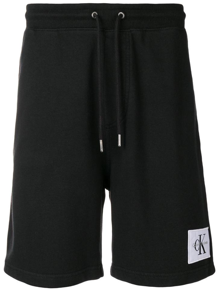 Calvin Klein Jeans Logo Drawstring Shorts - Black