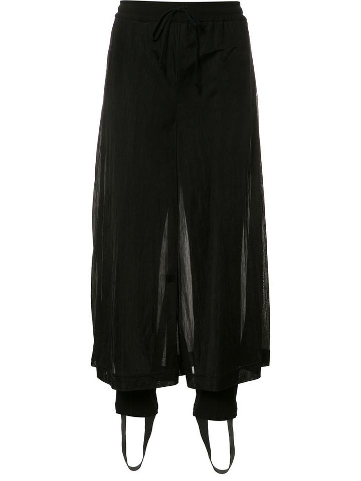 Christian Dada Sheer Cropped Trousers, Women's, Size: 36, Black, Cotton/nylon/polyurethane