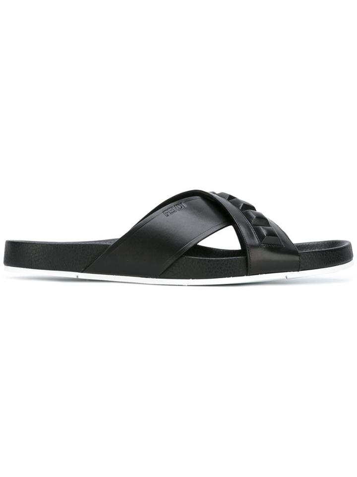 Fendi Embellished Sandals - Black