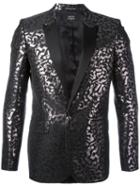 Garcons Infideles - Damask Metallic Blazer - Men - Polyester/viscose - 48, Black, Polyester/viscose