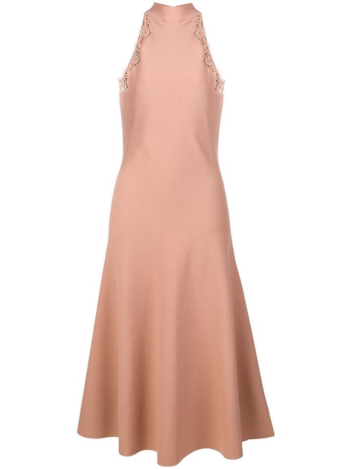 Stella Mccartney Lace-trimmed Midi Dress - Neutrals