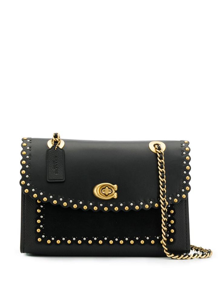 Coach Scallop-rivet Parker Bag - Black