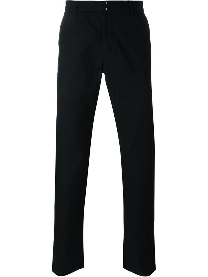 Maison Margiela Slim Tailored Trousers, Men's, Size: 46, Blue, Cotton/linen/flax