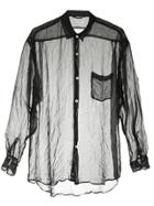 Comme Des Garçons Vintage Sheer Crinkle Shirt - Black