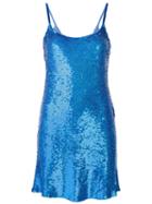 Ashish Sequinned Mini Dress, Women's, Size: Small, Blue, Silk/sequin