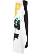Oscar De La Renta Printed Cascade Strapless Dress - Black