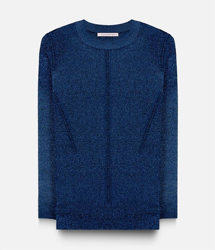 Christopher Kane Metallic Yarn Knit Top, Women's, Size: Medium, Blue, Polyester/viscose
