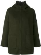 Liska Hooded Shearling Jacket - Green