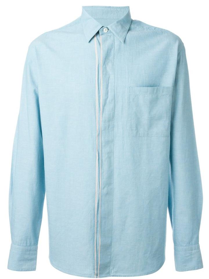 Al Duca D'aosta 1902 Chest Pocket Shirt, Men's, Size: Xxl, Blue, Cotton