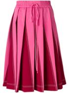 Valentino Technical Pleated A-line Skirt - Pink & Purple