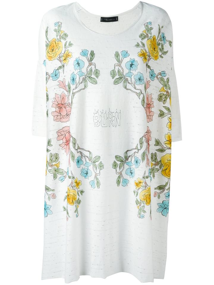 Area Di Barbara Bologna Floral Print T-shirt, Women's, White, Cotton