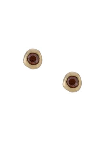 Ellis Mhairi Cameron 14kt Yellow Gold Liv Mini Red Diamond Studs
