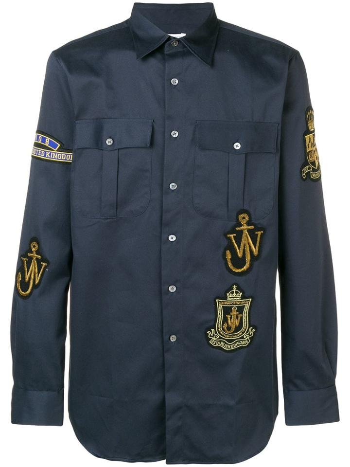 Jw Anderson Embroidered Patch Shirt - Blue