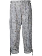 Kolor Floral Print Cropped Trousers, Women's, Size: 2, Grey, Cotton/polyurethane