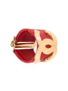 Chanel Vintage Logo Plaque Bracelet, Women's, Red