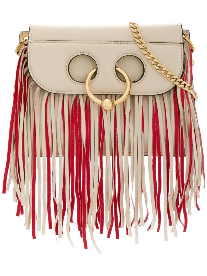 Jw Anderson Fringe Shoulder Bag - White