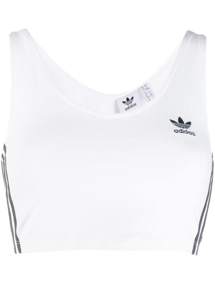 Adidas Cropped Logo Top - White