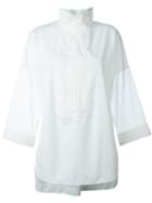 Akris Zipped Shirt, Women's, Size: 42, White, Cotton