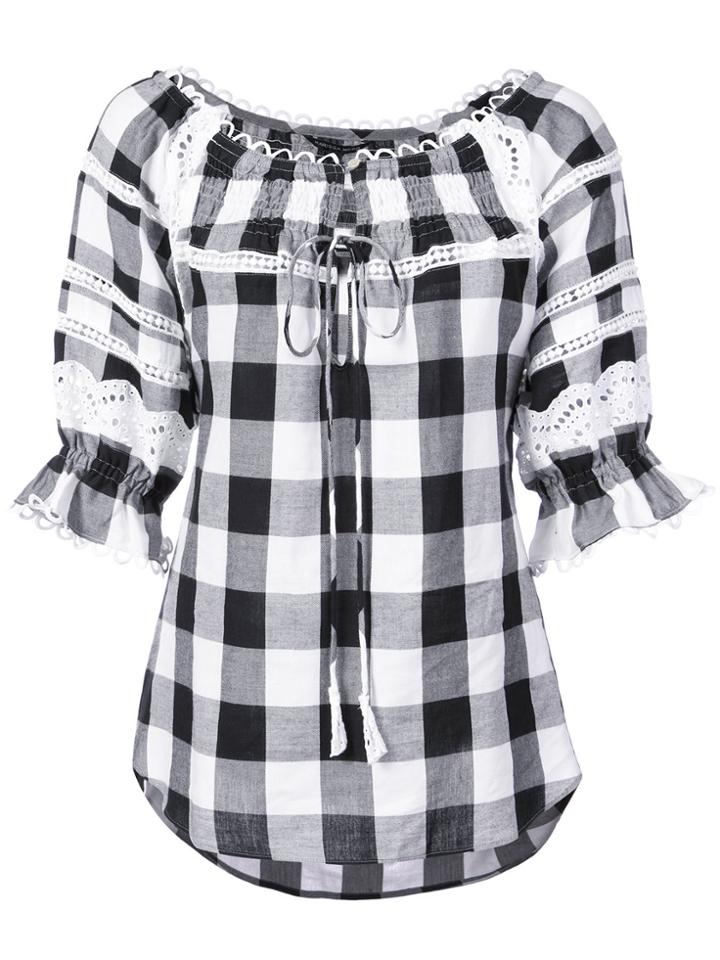 Marissa Webb Checked Blouse - Black