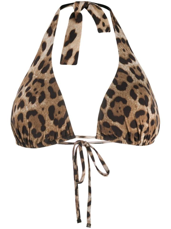 Dolce & Gabbana Halterneck Bikini Top - Neutrals