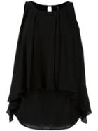 Plein Sud Jeanius Pleated Layered Blouse, Women's, Size: 44, Black, Viscose